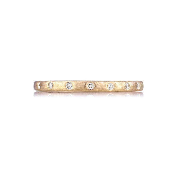 Dunes Narrow Diamond Brushed Band Ring - 1